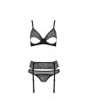 ensemble 3 pièces noir zinnia de la marque de lingerie sexy passion