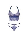  ensemble flowlace 2 pcs bleu de la marque de lingerie sexy obsessive