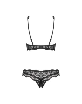 ensemble noir ouvert en fine dentelle de la marque obsessive lingerie