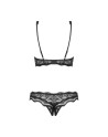 ensemble noir ouvert en fine dentelle de la marque obsessive lingerie