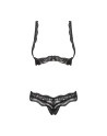 ensemble noir ouvert en fine dentelle de la marque obsessive lingerie