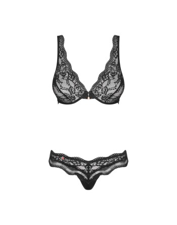 ensemble noir de la collection luvea de la marque obsessive lingerie