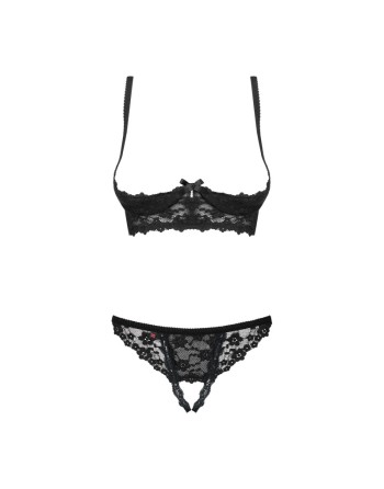 ensemble noir en fine dentelle de la marque obsessive lingerie