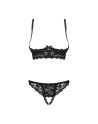 ensemble noir en fine dentelle de la marque obsessive lingerie