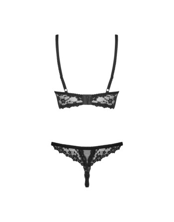 ensemble noir en fine dentelle de la marque obsessive lingerie