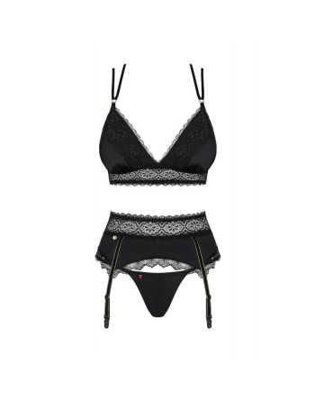  lingerie sexy : ensemble 3 pcs noir lolitte obsessive