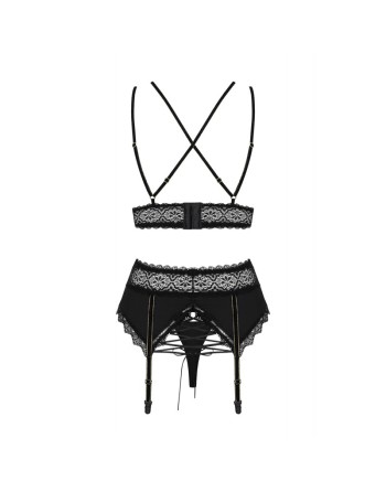  lingerie sexy : ensemble 3 pcs noir lolitte obsessive