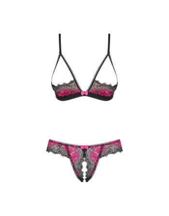 tulia ensemble ouvert 2 pcs  noir & fuchsia