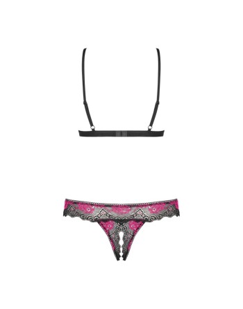 tulia ensemble ouvert 2 pcs  noir & fuchsia