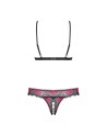 tulia ensemble ouvert 2 pcs  noir & fuchsia