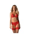 ensemble de lingerie 3 pièces rouge de la collection obsessive 838