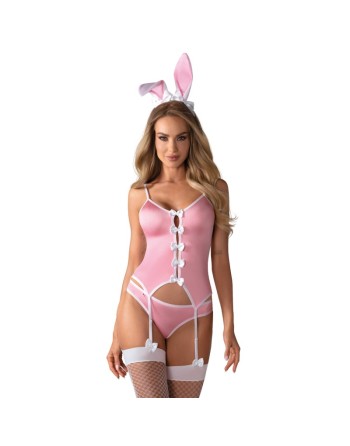  lingerie costume lapin 4 pcs rose