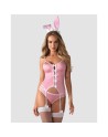  lingerie costume lapin 4 pcs rose