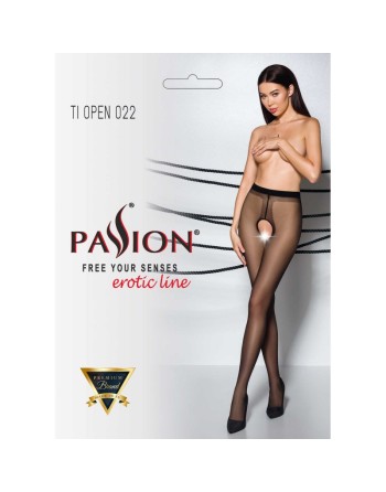 tendance sensuelle : collants ouverts noirs et rouges tiopen 022 de chez passion