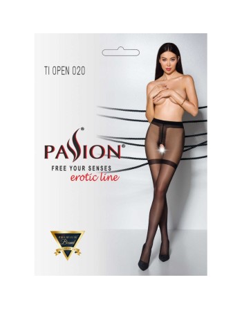 tendance sensuelle : collants ouverts noirs tiopen 020 de chez passion