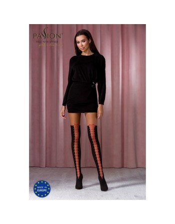 tendance sensuelle : collants noirs et rouges ti114 de chez passion