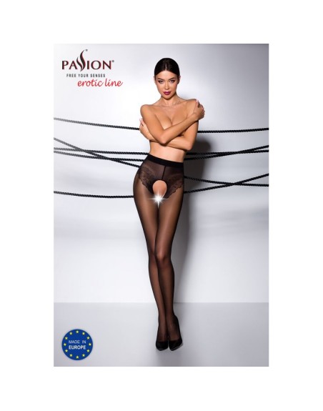 collants ouverts noirs ti006b de la marque de lingerie passion