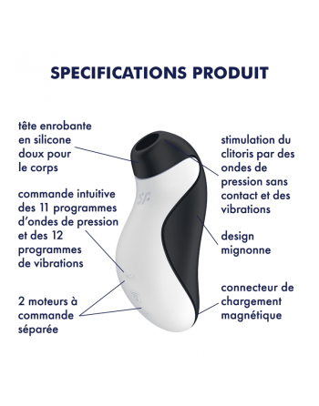  tendance sensuelle : orca stimulateur clitoridien et vibromasseur  noir satisfyer