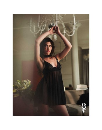  lingerie vous présente donarella babydoll et string  noire