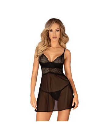  lingerie vous présente chemeri babydoll et string  noire