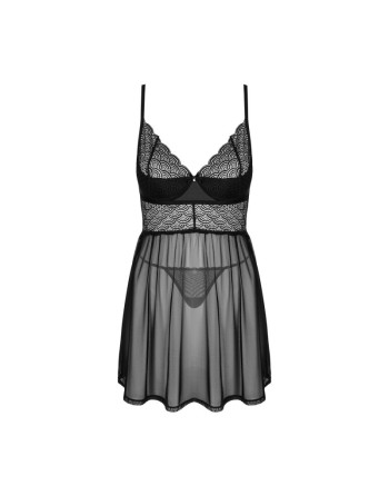  lingerie vous présente chemeri babydoll et string  noire