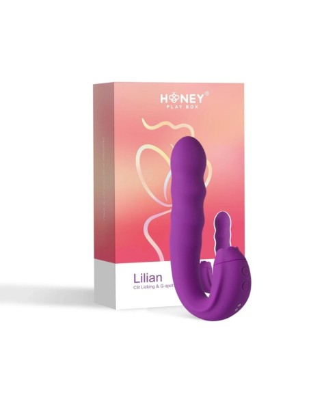 lilian  vibromasseur point g à tête rotative et langue vibrante honey play box