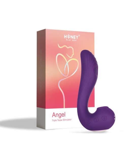 angel  vibromasseur 3 en 1 point g et léchage du clitoris  violet honey play box