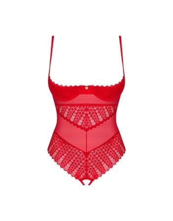 votre  lingerie sexy vous présente ingridia body ouvert  rouge