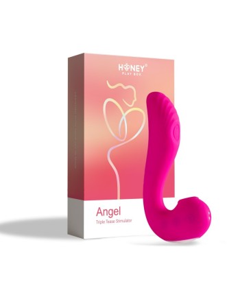 angel  vibromasseur 3 en 1 point g et léchage du clitoris  rose honey play box