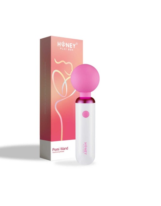 pomi wand  puissant mini vibromasseur  blanc et rose honey play box