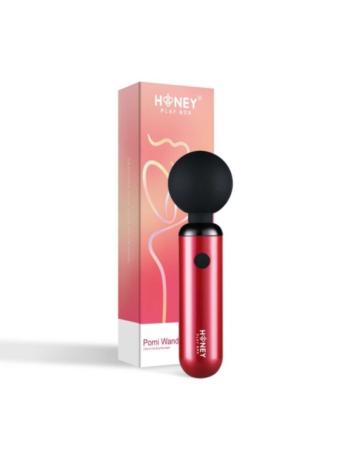 pomi wand  puissant mini vibromasseur  rose et noir honey play box