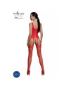 bodystocking ecologique sexy en resille rouge eco bs007 de la marque polonaise passion lingerie