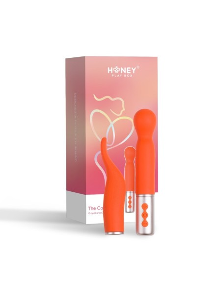 the naughty collection  vibromasseur à tête interchangeable orange honey play box