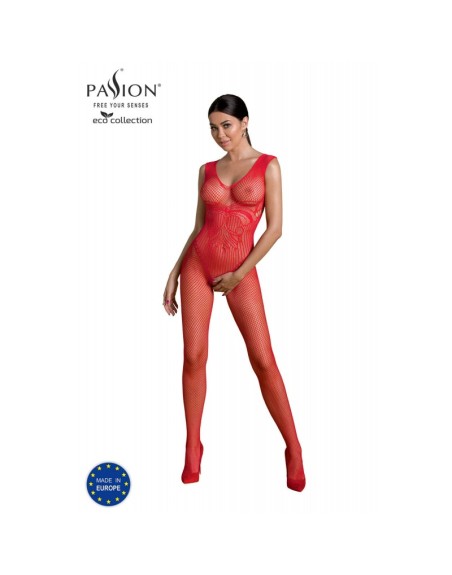 bodystocking ecologique sexy en resille rouge eco bs003 de la marque polonaise passion lingerie