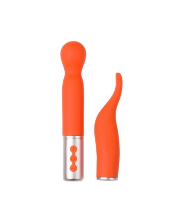 the naughty collection  vibromasseur à tête interchangeable orange honey play box