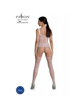 bodystocking ecologique sexy en resille blanc eco bs001 de la marque polonaise passion lingerie