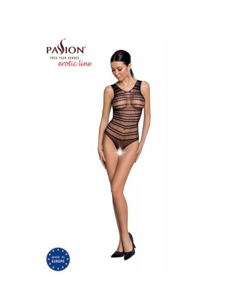 body sexy en maille noire bs086de la marque polonaise passion lingerie