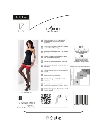  bas st004 17 den rouge et noir de la marque de lingerie sexy passion