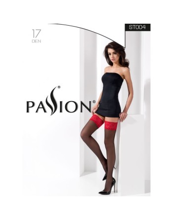  bas st004 17 den rouge et noir de la marque de lingerie sexy passion