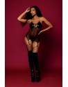 nuisette en résille noire et porte jarretelles, lingerie fétichiste de dreamgirl lingerie