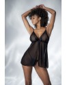 nuisette noire en dentelle et résille de mapalé lingerie, vente en 