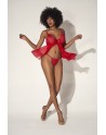 nuisette rouge en dentelle et résille de mapalé lingerie, vente en 