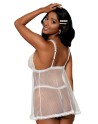 babydoll en résille et dentelle blanche sexy de la collection dreamgirl