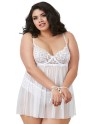  nuisette dentelle extensible blanche grande taille