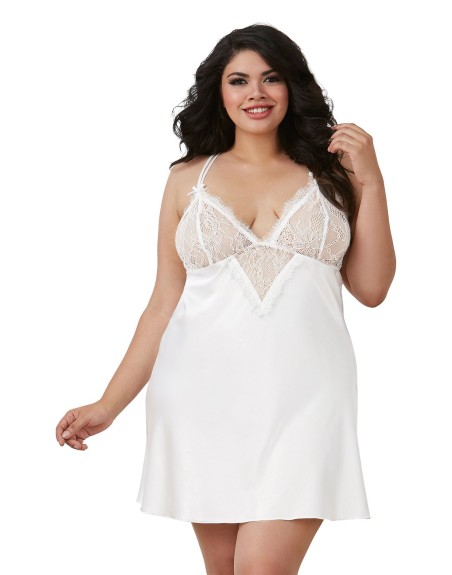 nuisette grande taille satin et dentelle blanche de votre en pour des nuits de noces sensuelles