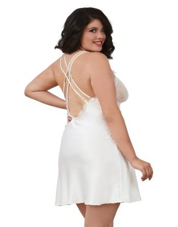 nuisette grande taille satin et dentelle blanche de votre en pour des nuits de noces sensuelles