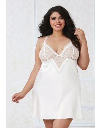 nuisette grande taille satin et dentelle blanche de votre en pour des nuits de noces sensuelles