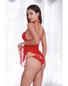  lingerie sexy : nuisette rouge rubis avec culotte