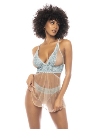 ensemble lingerie sexy : soutiengorge, string et nuisette de mapalé lingerie