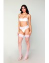 Soutien-gorge Demi-seins à armatures en fine dentelle blanche - DG13252WHT